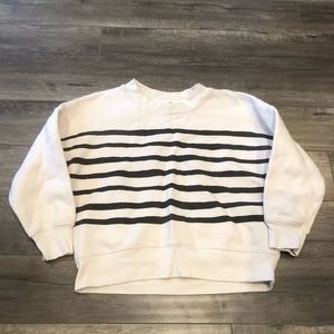 Sundry Crewneck Pullover Cream Black Stripes Sz 1